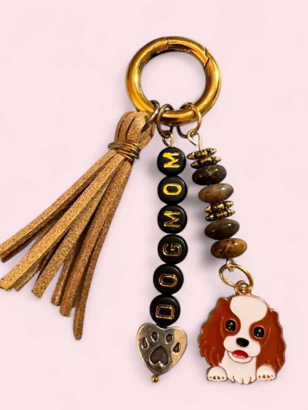 🐾 Hand Crafted Dog Mom Charm/Key Ring: PICK YOUR DOG 🐶 - Picture 5 of 8